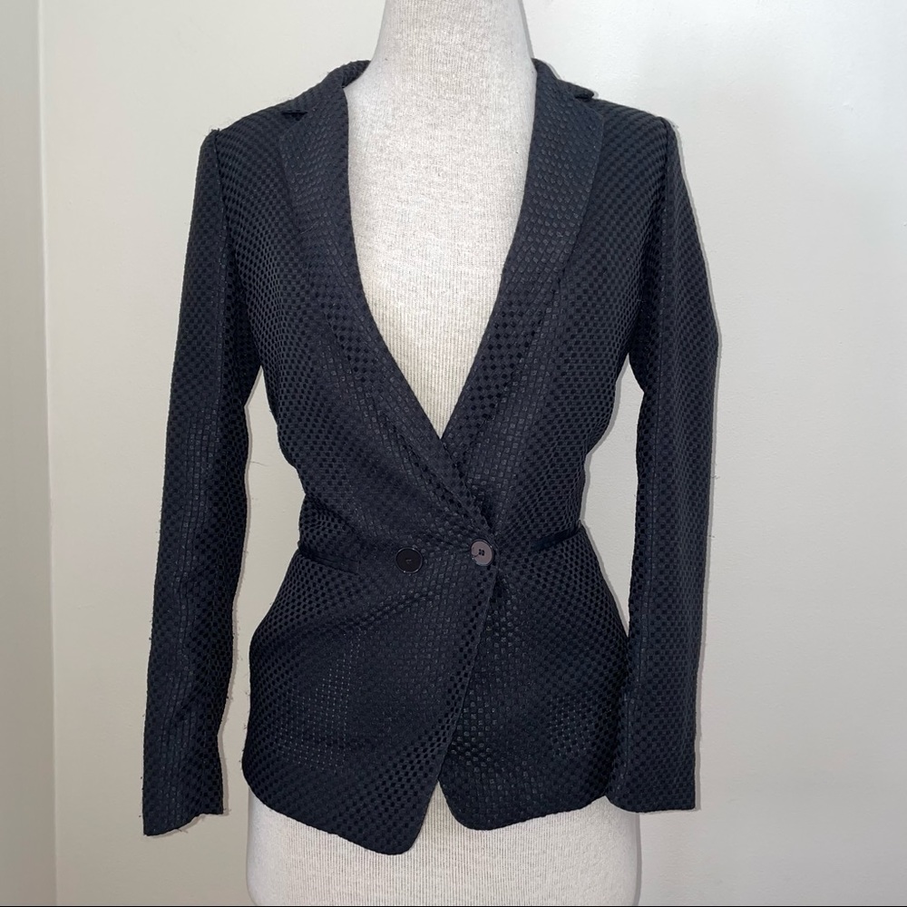 SANDRO paris  $590 black Verica textured blazer size 36 small - Picture 2 of 13